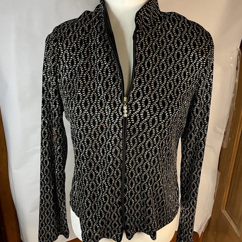 Ronni Nicole by Ouida Medium Gold sparkle on black Vintage